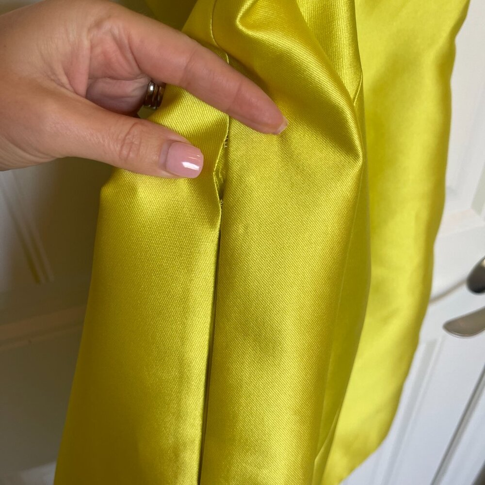 Kate Spade Structured Silk Neon Yellow Mini Dress - 2 - Picture 9 of 10